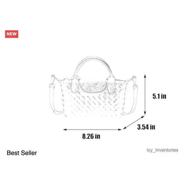 Braided Faux Leather Top Handle Satchel Handbag Mini Size